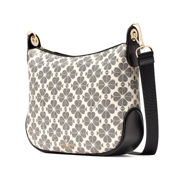 New Kate Spade Signature Spade Flower Large Crossbody Black Multi - Picture 4 of 5